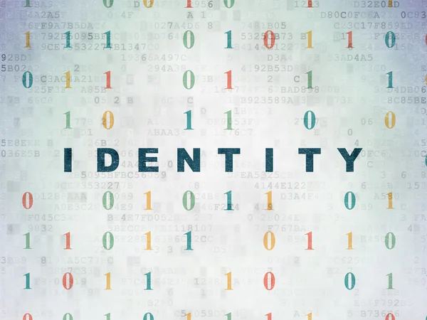 Concetto di protezione: identità sullo sfondo della carta digitale — Foto Stock