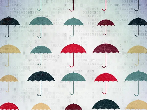 Protection concept: Umbrella icons on Digital Paper background — Stok fotoğraf