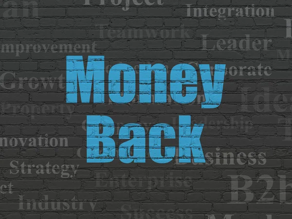 Business concept: Money Back on wall background — Stock Photo, Image
