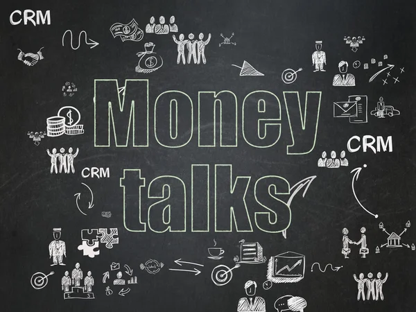 Business concept: Money Talks on School Board background