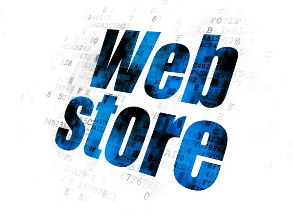 Concept de web design : Web Store sur fond numérique — Photo