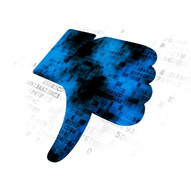 sosyal medya kavramı: dijital arka başparmak aşağı