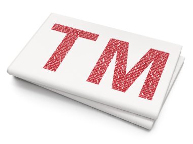 Hukuk kavramı: marka boş gazete arka plan üzerinde