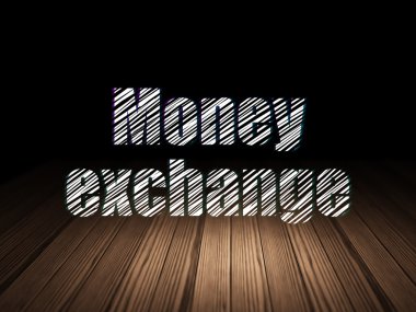 Bankacılık kavramı: Döviz grunge karanlık odada