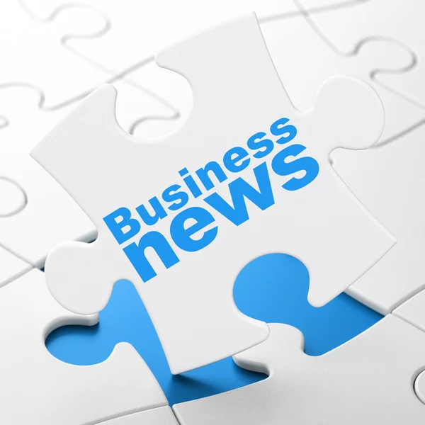 News concept: Business News on puzzle background — Stock Photo, Image