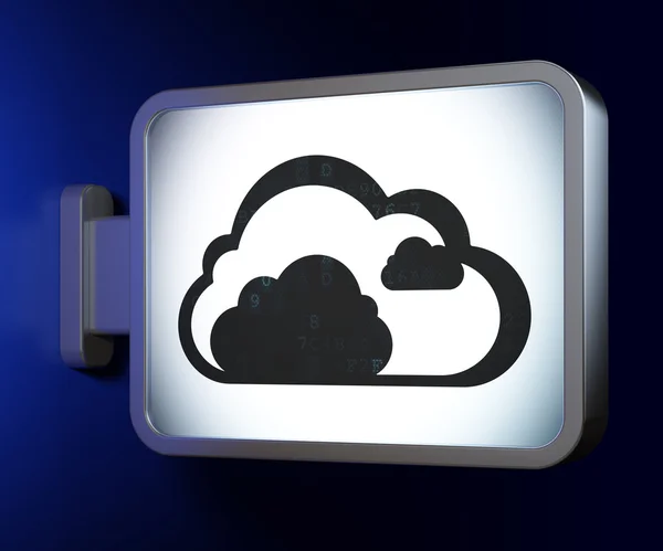 Concetto di tecnologia cloud: cloud su sfondo cartellone — Foto Stock