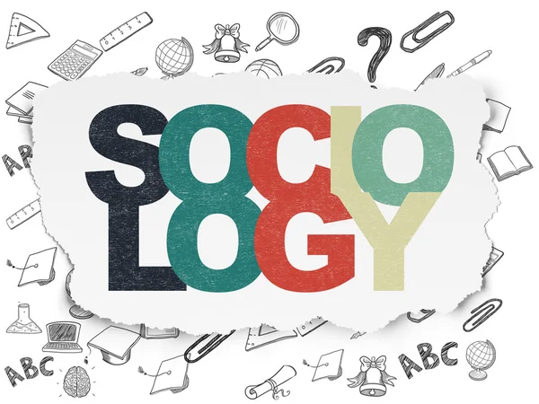 Learning concept: Sociology on Torn Paper background — 图库照片