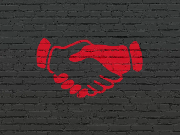 Political concept: Handshake on wall background — Stock Photo, Image