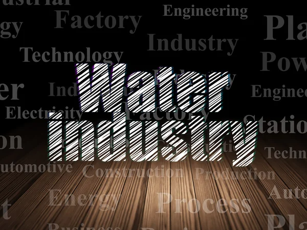 Manufacuring concept: Water Industry in grunge dark room — Stock Fotó
