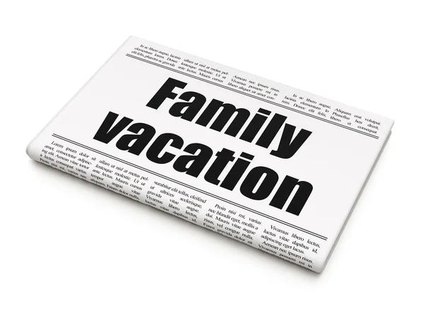 Tourism concept: newspaper headline Family Vacation — 图库照片