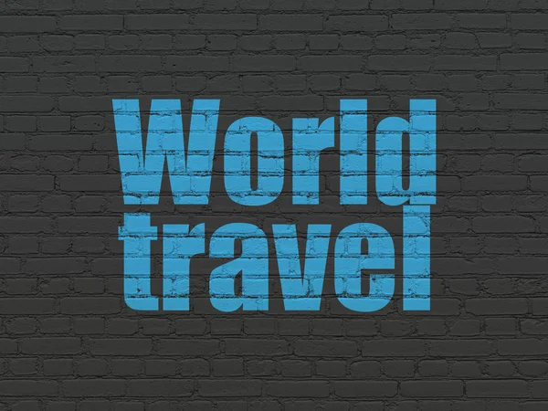 Koncepcja podróży: World Travel na tle ściany — Zdjęcie stockowe