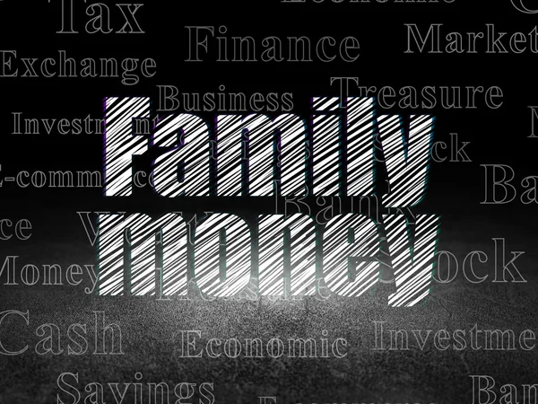 Currency concept: Family Money in grunge dark room — Stock Fotó