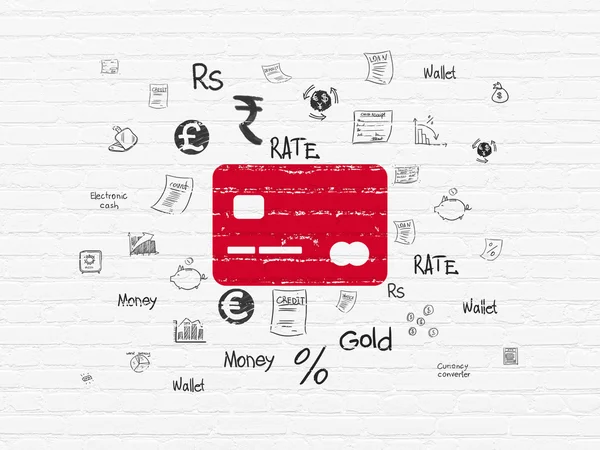 Banking konceptet: kreditkort på väggen bakgrund — Stockfoto
