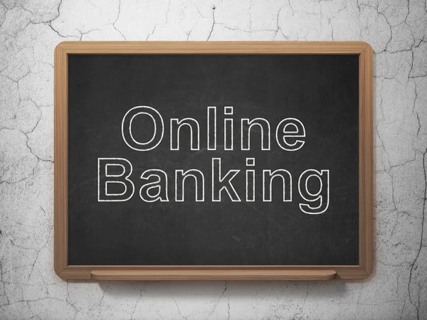 Banking concept: Online Banking on chalkboard background — Stok fotoğraf