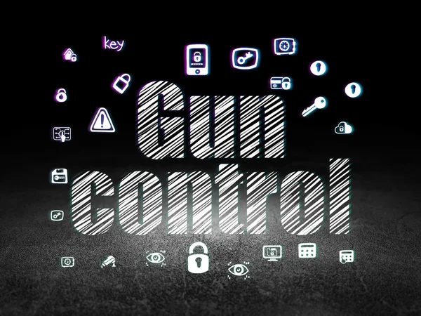 Concepto de privacidad: Gun Control en sala oscura grunge —  Fotos de Stock