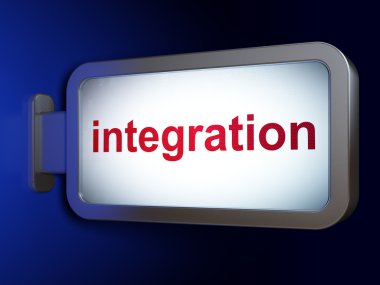 Ekonomi kavramı: billboard arka plan üzerinde Tümleştirme