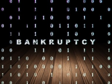 Business concept: Bankruptcy in grunge dark room