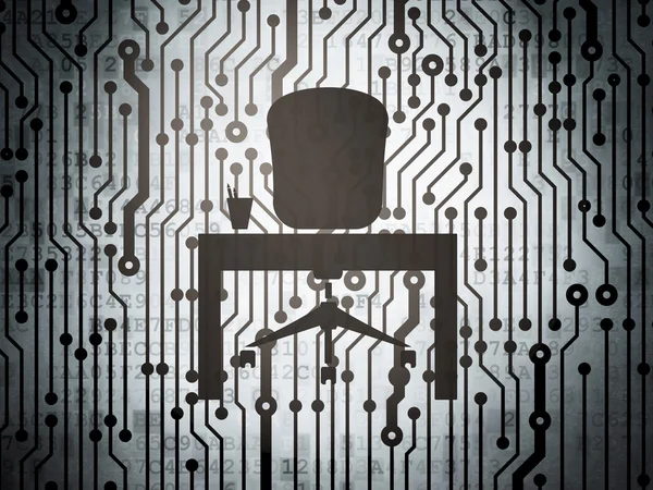 Business concept: circuit board with Office — Stock fotografie