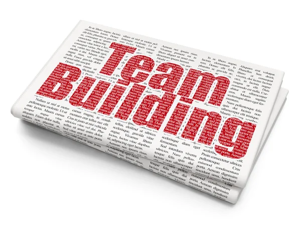 Concept d'entreprise : Team Building sur fond de journal — Photo