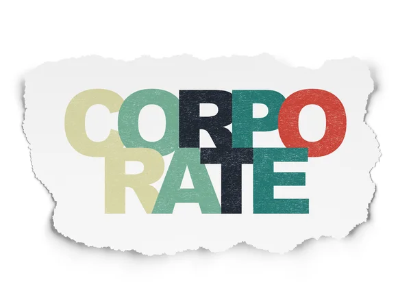 Conceito de financiamento: Corporate on Torn Paper background — Fotografia de Stock