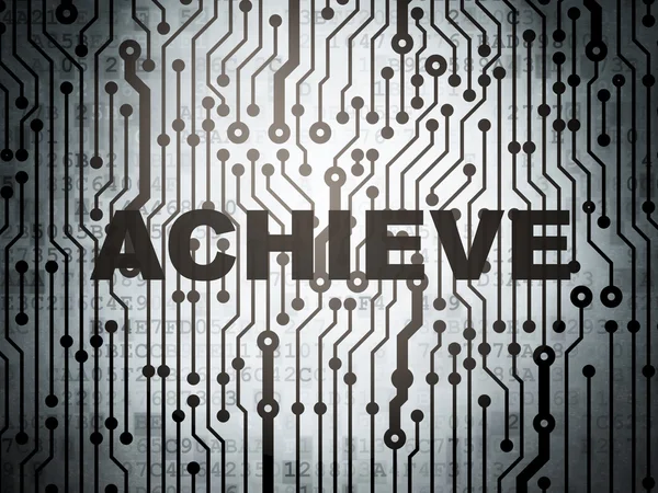 Business concept: circuit board with Achieve — 图库照片