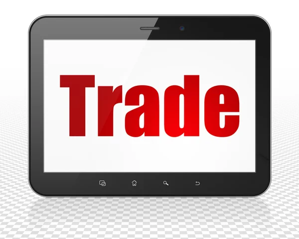 Finance concept: Tablet Pc Computer with Trade on display — Stock fotografie