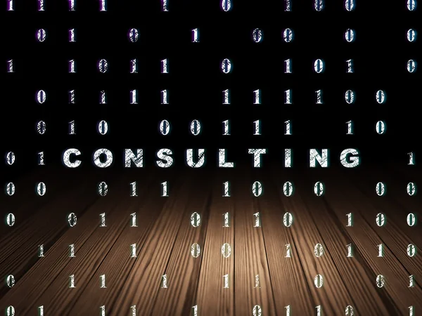 Finance concept: Consulting in grunge dark room — Stock Photo, Image