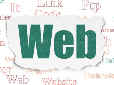 Web geliştirme kavramı: Web üzerinde yırtık kağıt arka plan
