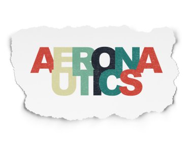 Bilim kavramı: Havacılık yırtılmış kağıt arka plan üzerinde