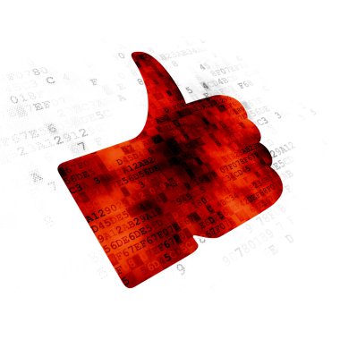 sosyal network kavramı: dijital arka başparmak yukarı