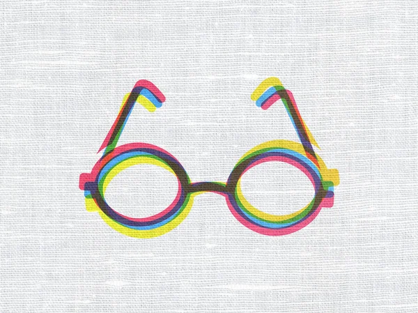 Science concept: Glasses on fabric texture background — Stock Fotó