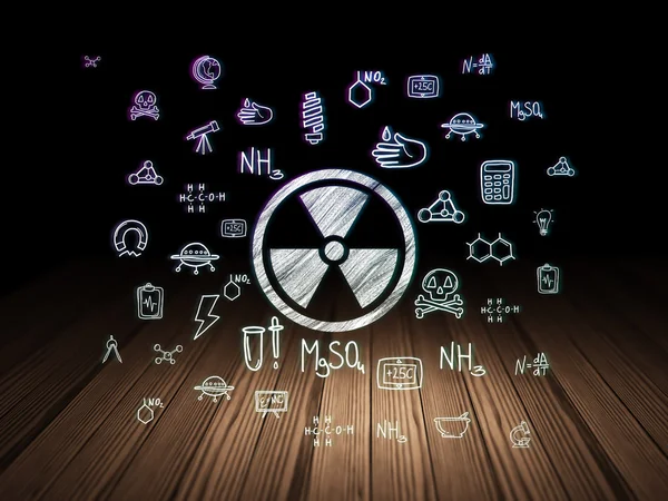 Science concept: Radiation in grunge dark room — Stock Photo, Image