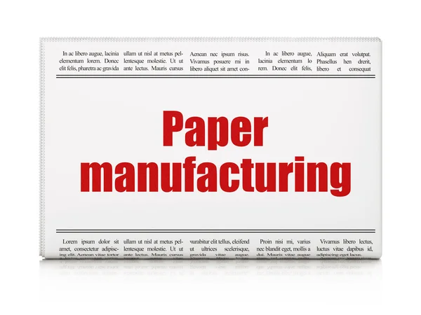 Concepto de la industria: titular del periódico Paper Manufacturing —  Fotos de Stock