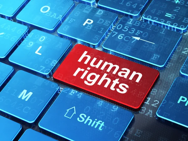 Political concept: Human Rights on computer keyboard background — 图库照片