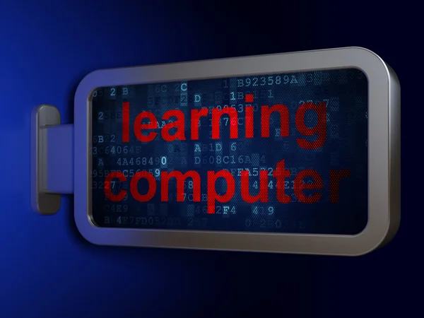 Bildungskonzept: Lerncomputer auf Plakatwand — Stockfoto