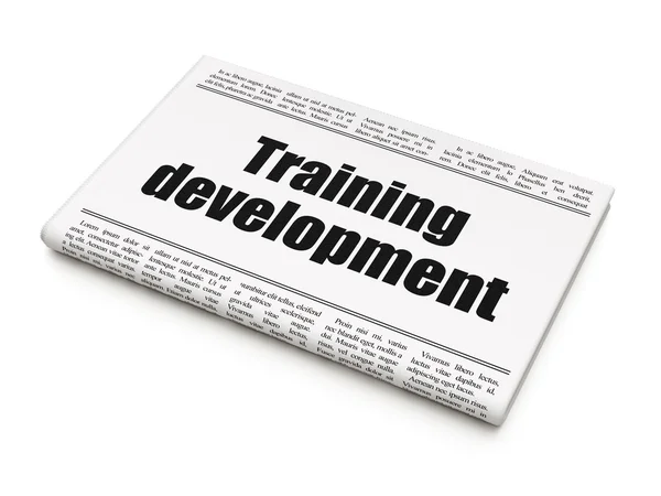 Conceito de estudo: manchete do jornal Training Development — Fotografia de Stock