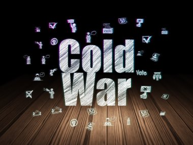Politics concept: Cold War in grunge dark room