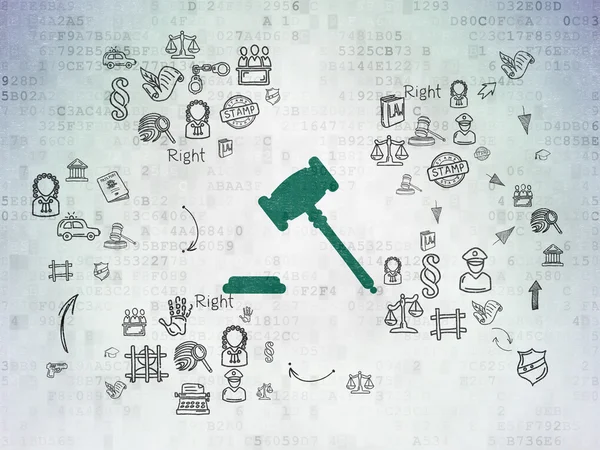 Law concept: Gavel on Digital Paper background — Stock Photo, Image