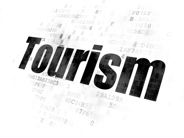 Έννοια του τουρισμού: τουρισμός σε ψηφιακό φόντο — Φωτογραφία Αρχείου