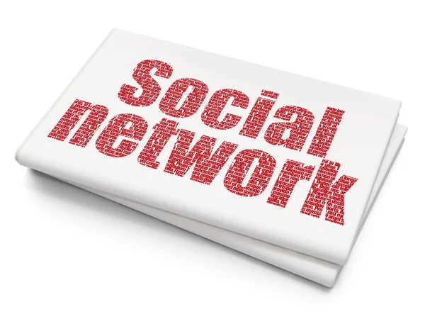 Sociale media concept: sociaal netwerk op lege krant achtergrond — Stockfoto