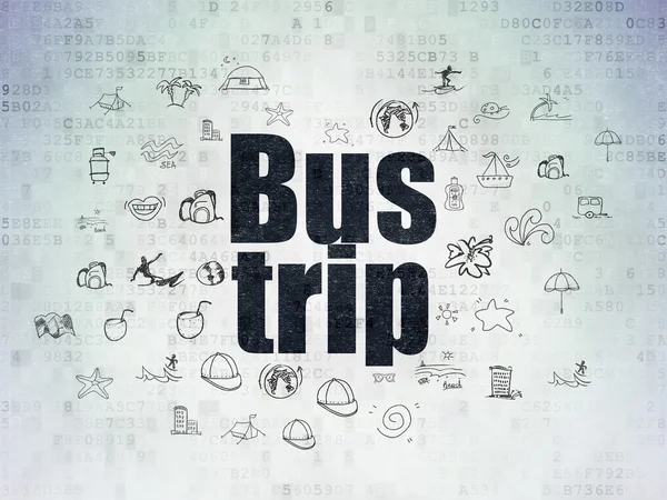 Tourism concept: Bus Trip on Digital Paper background — 图库照片