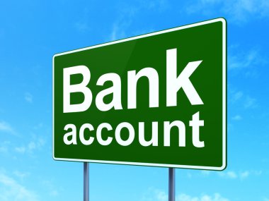 Money concept: Bank Account on road sign background