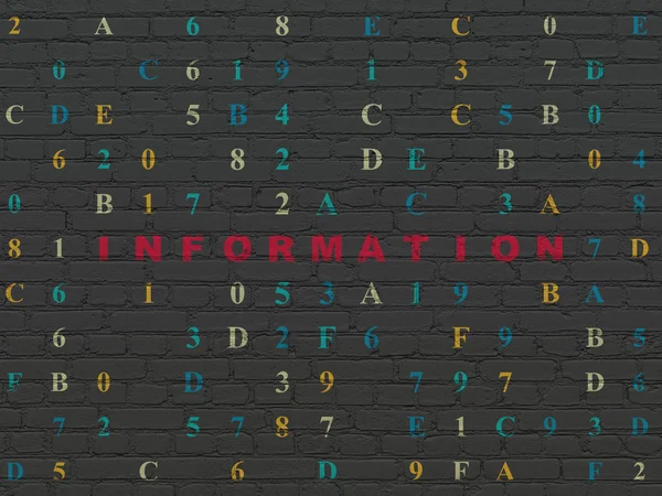 Information concept: Information on wall background — Stock Photo, Image