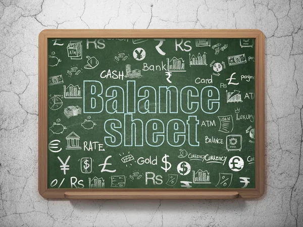 Currency concept: Balance Sheet on School Board background — Stockfoto