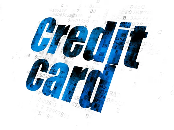 Concepto bancario: Tarjeta de crédito sobre fondo digital — Foto de Stock
