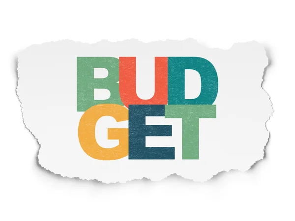 Valuta-konceptet: Budget på sönderrivet papper bakgrund — Stockfoto