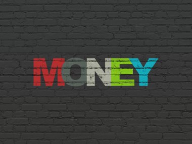 iş kavramı: duvar arka plan üzerinde para