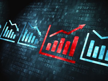İş kavramı: grafik dijital arka plan üzerinde