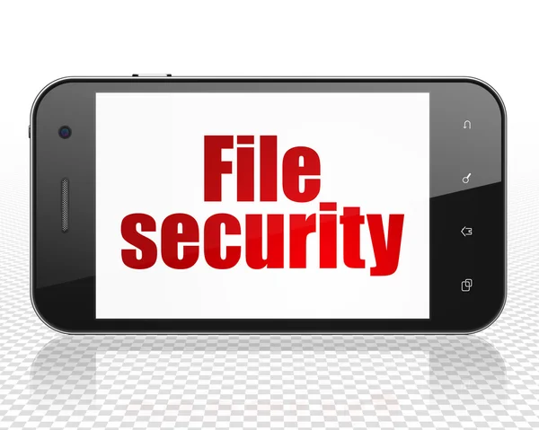 Conceito de privacidade: Smartphone com segurança de arquivos em exibição — Fotografia de Stock