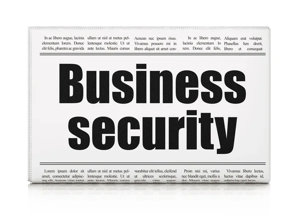 Концепція конфіденційності: заголовок газети Business Security — стокове фото